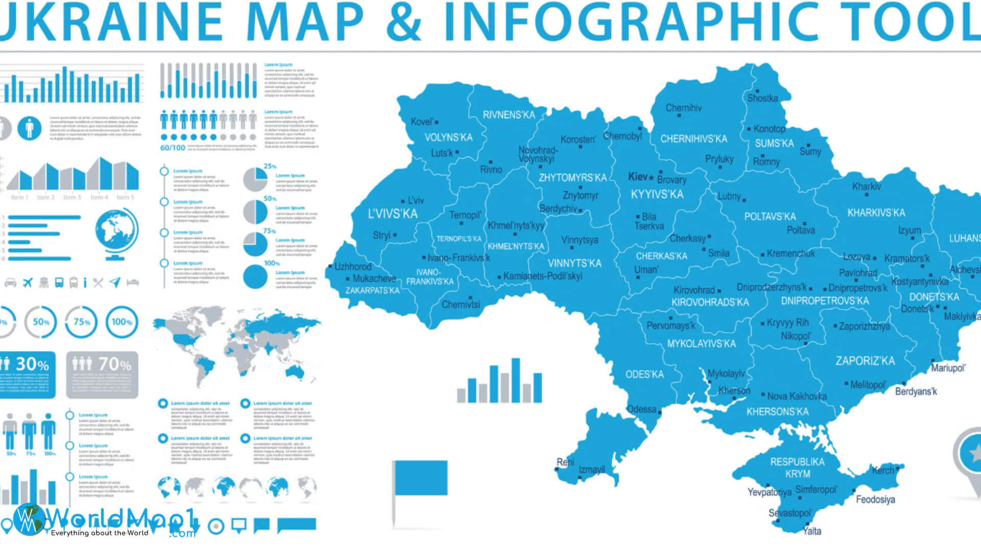 Ukraine Map and Infographic